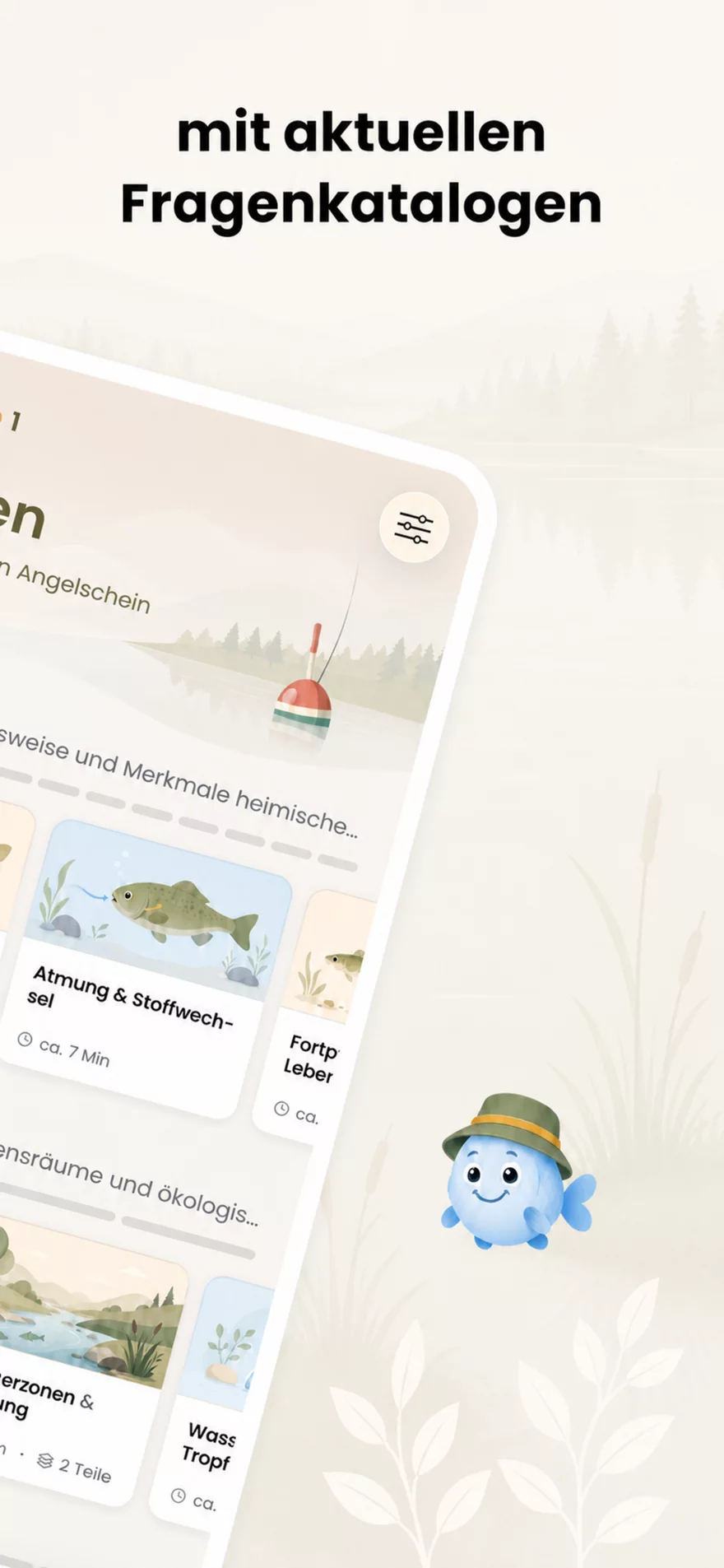 Aktuelle Fragenkataloge in der Angelmeister-App