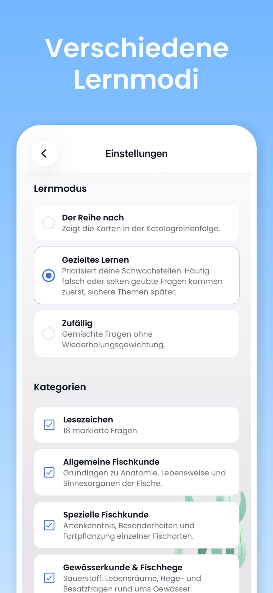 Statistiken zum Lernfortschritt